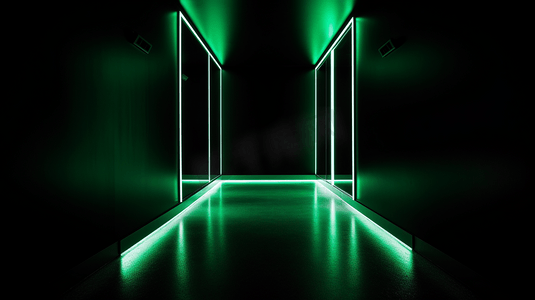 黑暗的房间里有白光和绿光03