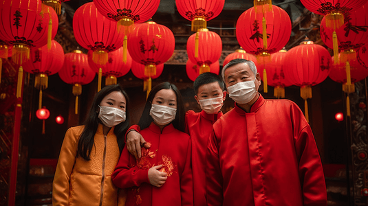 节日家人摄影照片_传统节日灯笼全家福3