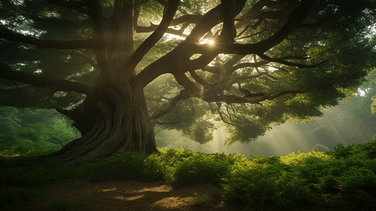 千秋伟业百年风华摄影照片_森林里的一棵百年老树1