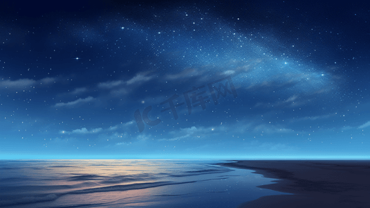 星空3摄影照片_海滩上的星空夜空3
