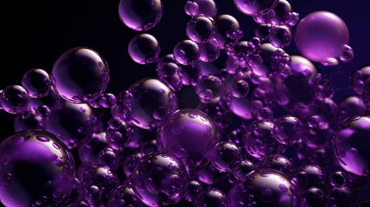 2气泡摄影照片_空气中漂浮着许多紫色的气泡2