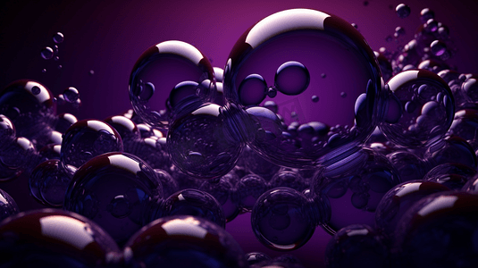 漂浮的紫色摄影照片_空气中漂浮着许多紫色的气泡1