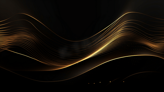 黑色和金色的抽象背景，带线条