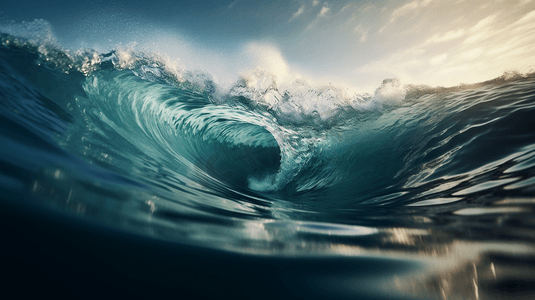 海洋中海浪的模糊照片1