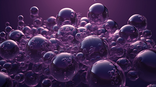 空气中漂浮着许多紫色的气泡3