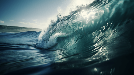 海洋中海浪的模糊照片3
