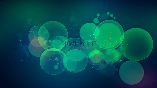 绿蓝相间的圆圈抽象背景4