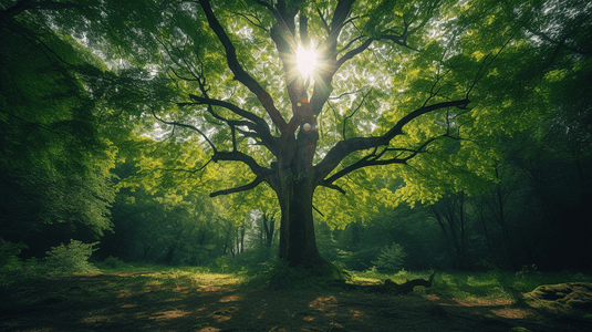 一棵摄影照片_森林里的一棵参天大树3