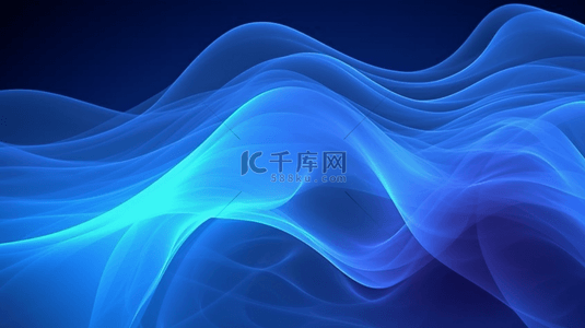 蓝色科技动态背景图片_抽象的科技光波，带动感的线条和闪闪发光的粒子