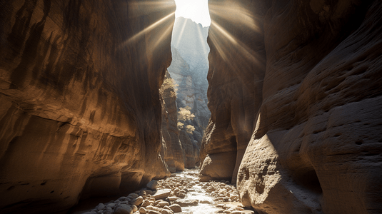 阳光透过一个狭窄的峡谷照耀着3