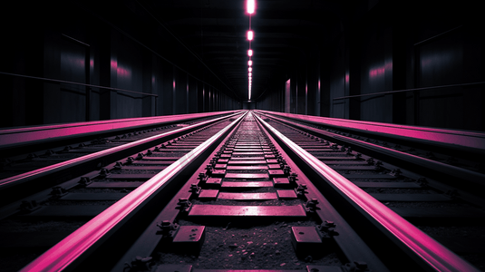 一张黑粉相间的火车轨道照片3