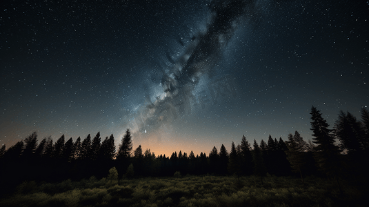 前景中有星星和树木的夜空1