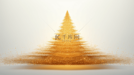 科幻树背景图片_金色未来感梦幻圣诞树背景17