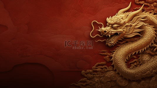 中中国龙背景图片_传统古典中国龙年简约春节背景10