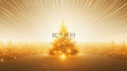 金色未来感梦幻圣诞树背景18