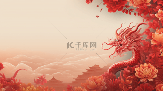 新年1背景图片_传统古典中国龙年简约春节背景1