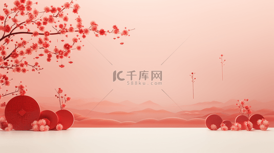 中国红春节喜庆节日背景8