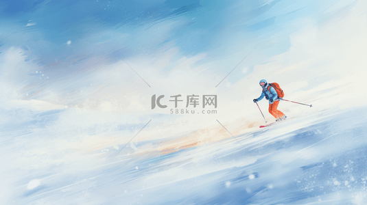 运动背景图片_白色雪地雪山极限运动滑雪