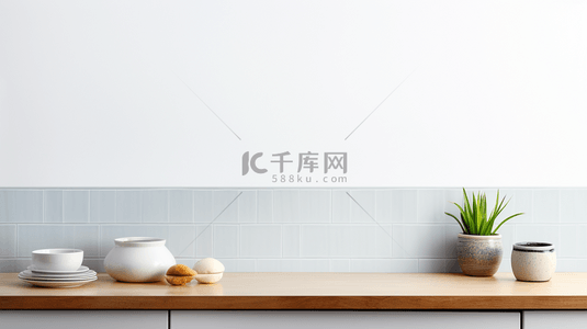 摆放碗筷背景图片_干净整洁的厨房柜台家居图片10