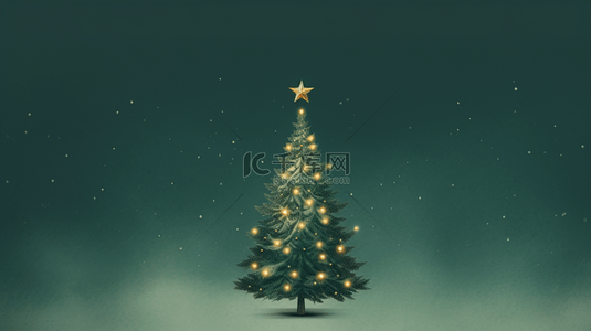唯美圣诞节圣诞树简约创意背景7