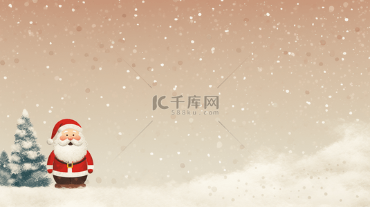 卡通可爱温馨背景背景图片_暖色可爱卡通圣诞老人圣诞节背景4