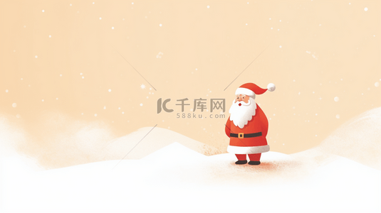 暖色可爱背景图片_暖色可爱卡通圣诞老人圣诞节背景3