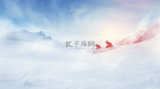 极限运动运动背景图片_白色雪地雪山极限运动滑雪