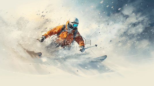 极限运动女背景图片_白色雪地雪山极限运动滑雪