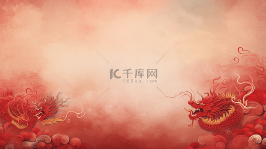传统古典中国龙年简约春节背景12