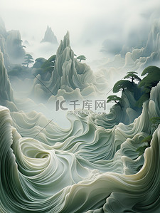 翡翠背景图片_浅白色和浅翡翠高山山脉背景11