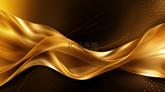 金色奢华背景，搭配优雅的金色线条元素。现代3D抽象矢量插画设计。