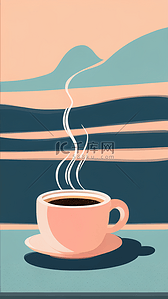 时间简约背景图片_一杯咖啡香浓咖啡潮流抽象背景3