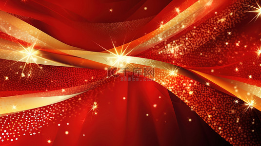 闪亮的红色和金色闪闪发光的抽象背景2