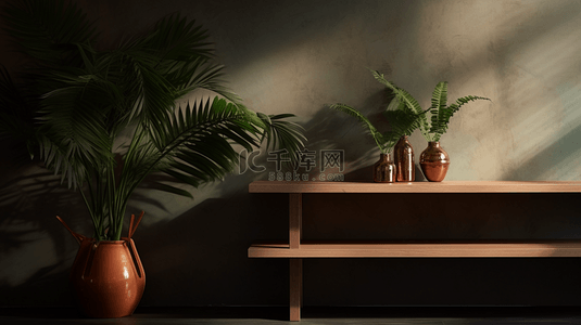 室内光影背景图片_植物产品背景，棕榈叶子