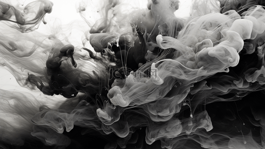 液态流体艺术抽象背景，暗色多彩的烟雾跳舞着，丙烯画在水下空间、海洋、宇宙爆炸中。