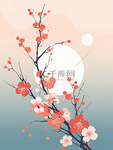 桃花梅花诗意温暖背景7