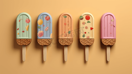 冷饮冰淇淋冰棒夏天清凉摄影图夏季雪糕