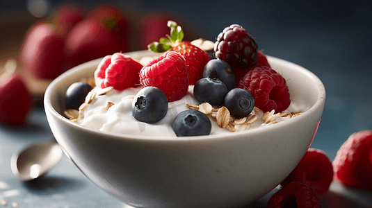 美食食物水果酸奶燕麦早餐减肥减脂餐代餐