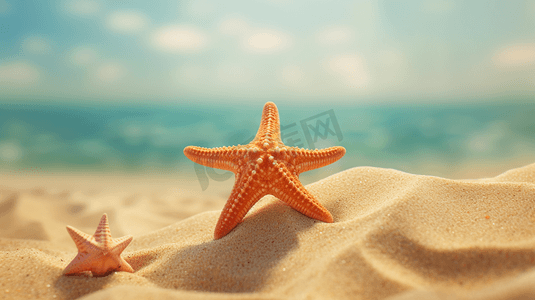 海星沙子大海沙滩海滩风景摄影图2