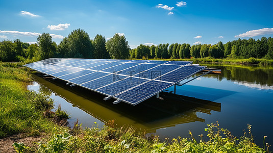 有太阳能发电板的郊区工业科技