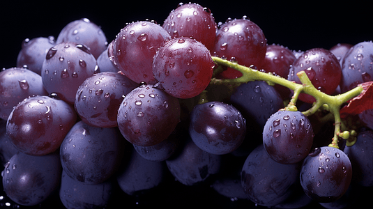 新鲜葡萄摄影照片_新鲜美味多汁的葡萄