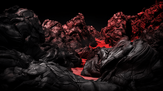 一张岩石构造的红黑相片