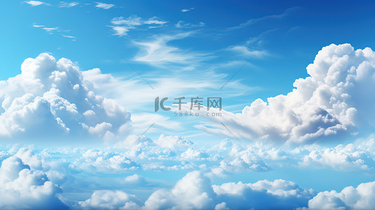 蓝色天空与蓬松云层天空背景19