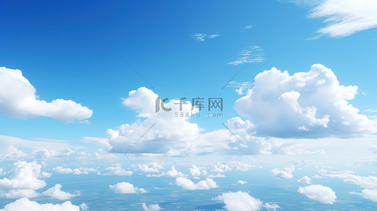 蓝色天空与蓬松云层天空背景13