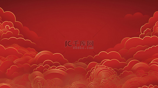 中国古典标签边框背景图片_金色祥云不同形状的红色背景18