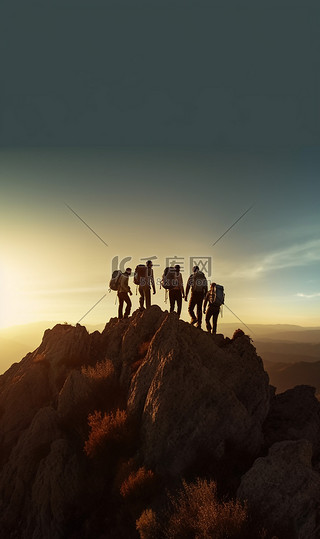 励志背景图片_攀岩攀登高处远望励志背景