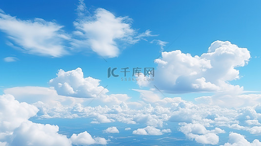 蓝色天空与蓬松云层天空背景7