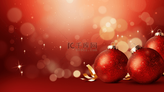 圣诞金色海报背景图片_红色圣诞节背景，带有金色闪光效果。