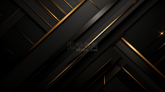 高级现代背景图片_现代抽象设计的黑色背景配有豪华的金色元素矢量插图。