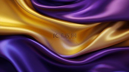 蓝紫色渐变线条背景图片_光滑的液态黑色与金色线条背景设计